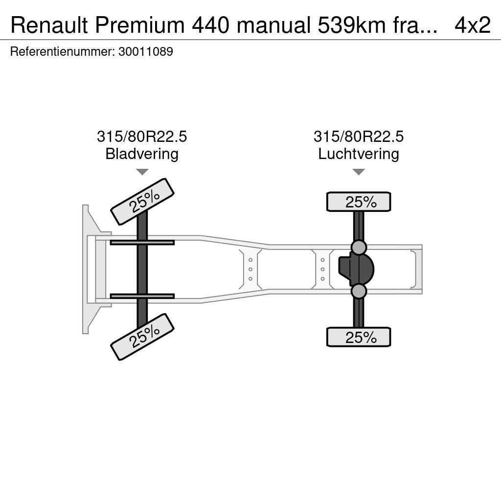 Renault Premium 440 manual 539km francais hydraulic Sattelzugmaschinen