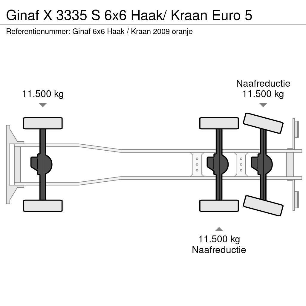 Ginaf X 3335 S 6x6 Haak/ Kraan Euro 5 Abrollkipper