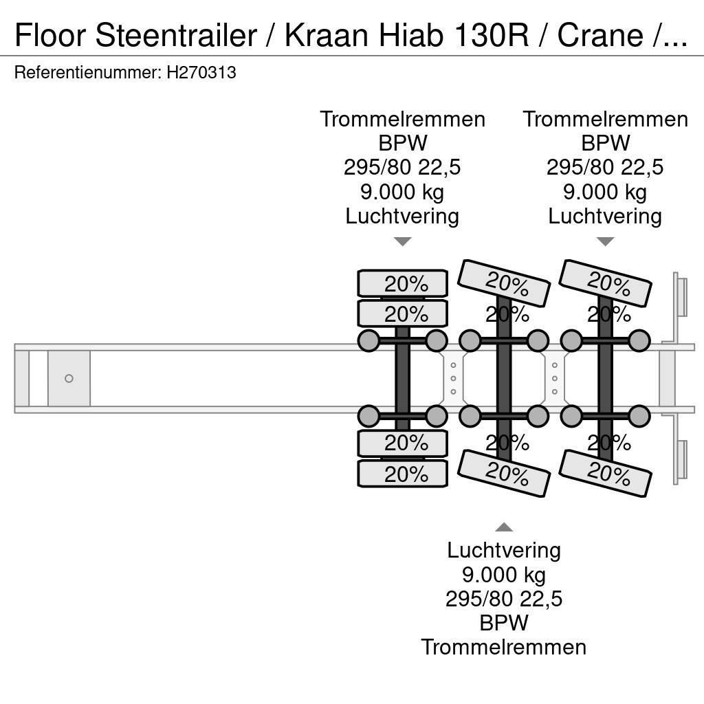 Floor Steentrailer / Kraan Hiab 130R / Crane / Grua Pritschenauflieger