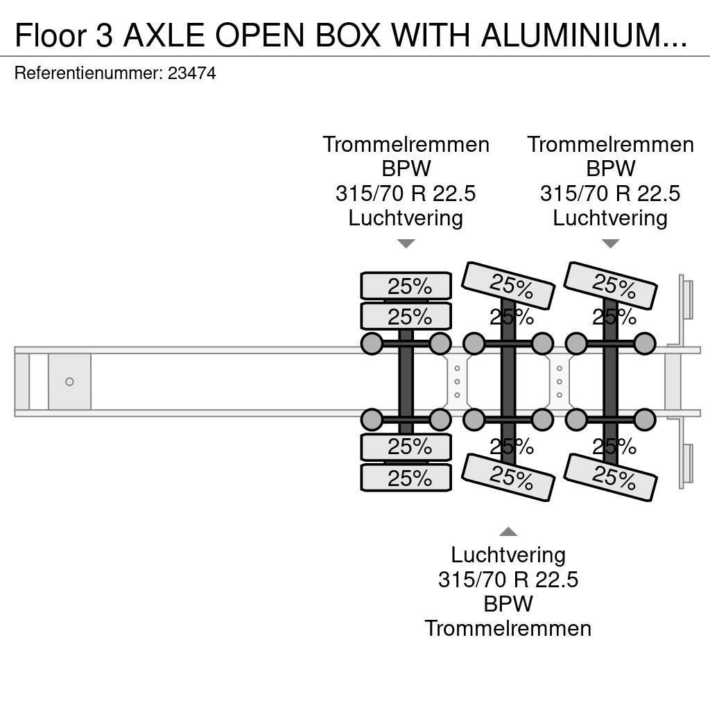 Floor 3 AXLE OPEN BOX WITH ALUMINIUM SIDE BOARDS Pritschenauflieger