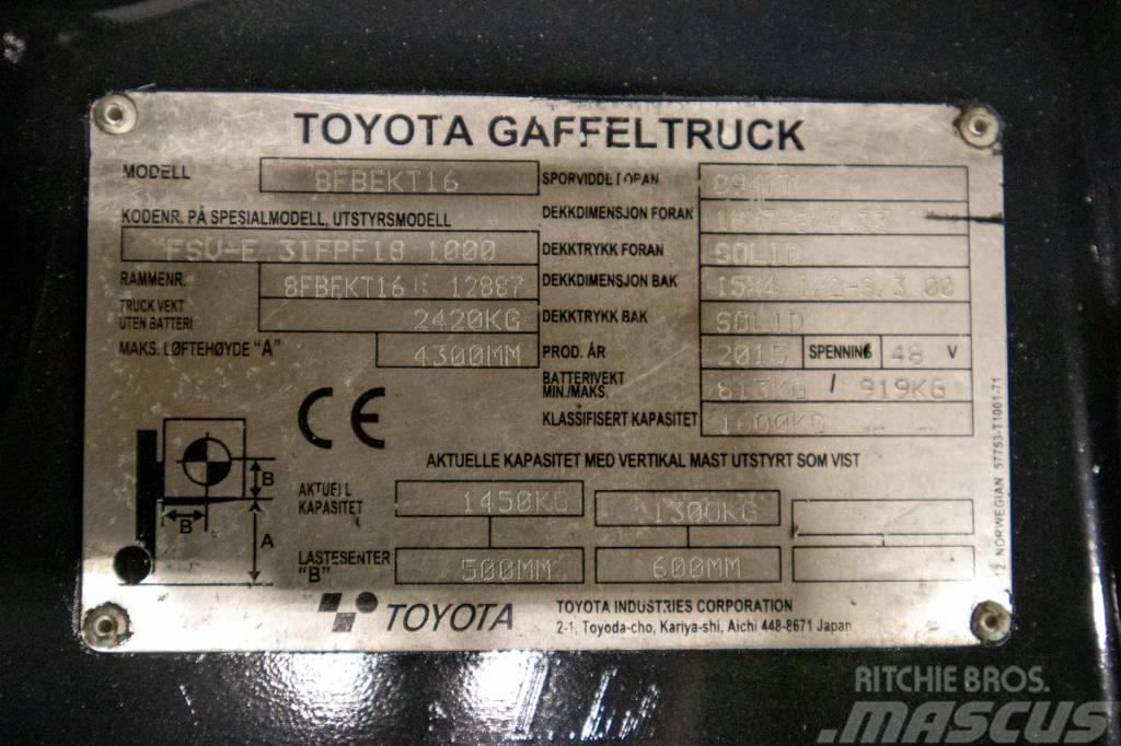 Toyota 8FBEKT16, välutrustad motviktstruck m nytt batteri Elektro Stapler