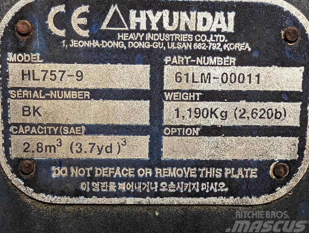Hyundai WLoader Bucket HL 757-9 Andere Zubehörteile