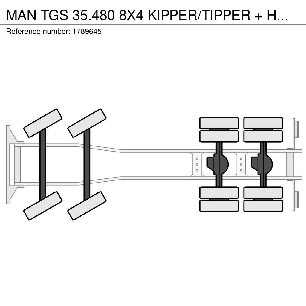 MAN TGS 35.480 8X4 KIPPER/TIPPER + HMF 2620-K5 KRAAN/K Kranwagen