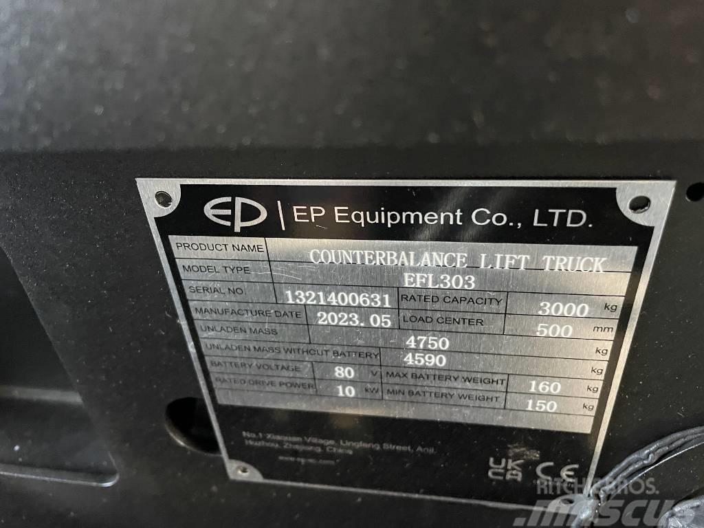 EP EFL303, Triplex, 4800mm, Vollkabine, Lithium Elektro Stapler