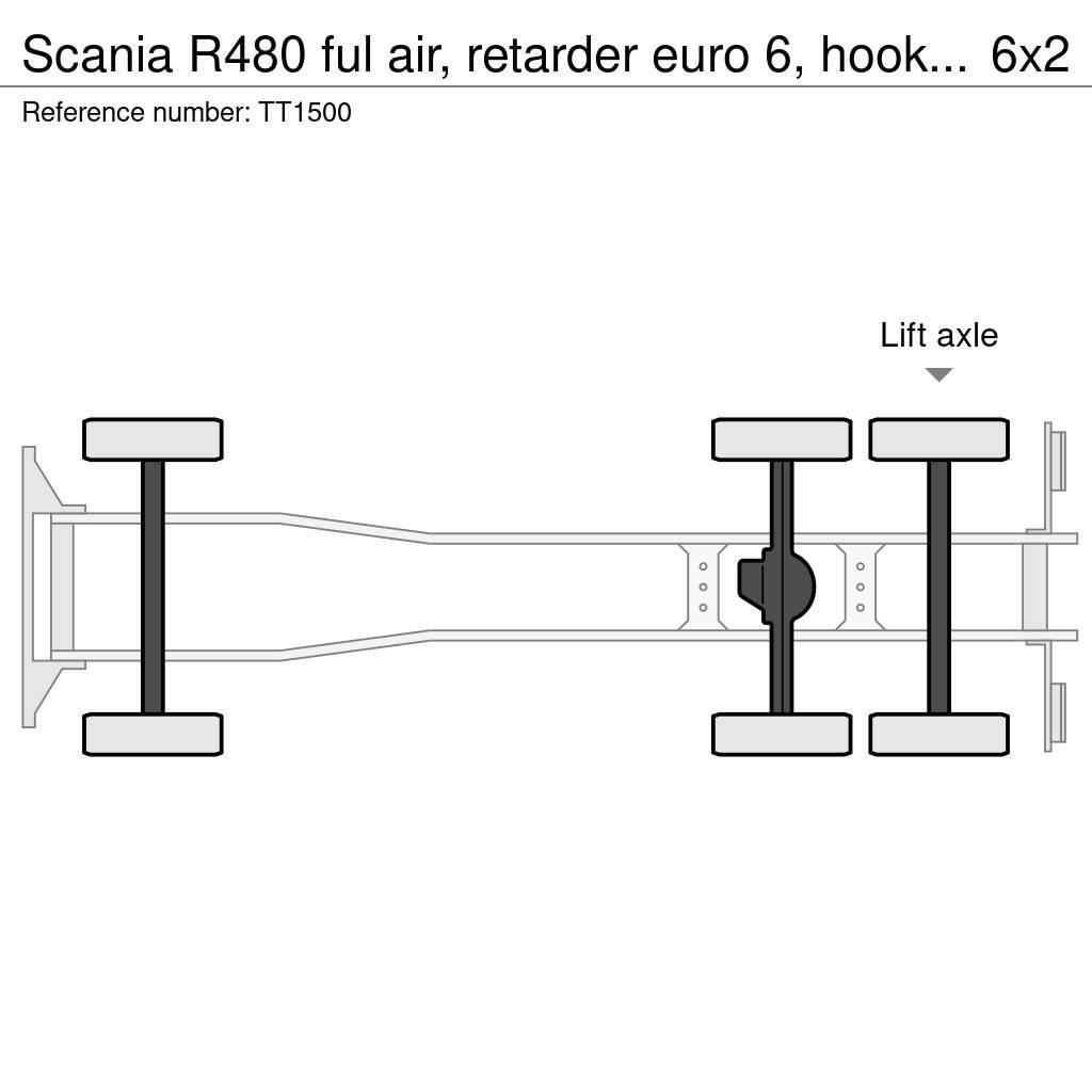 Scania R480 ful air, retarder euro 6, hooklift Abrollkipper