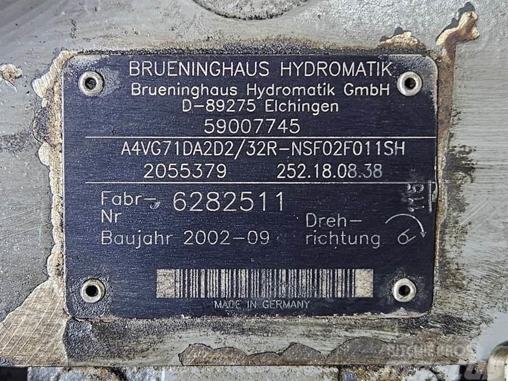 Brueninghaus Hydromatik A4VG71DA2D2/32R-Drive pump/Fahrpumpe Hydraulik