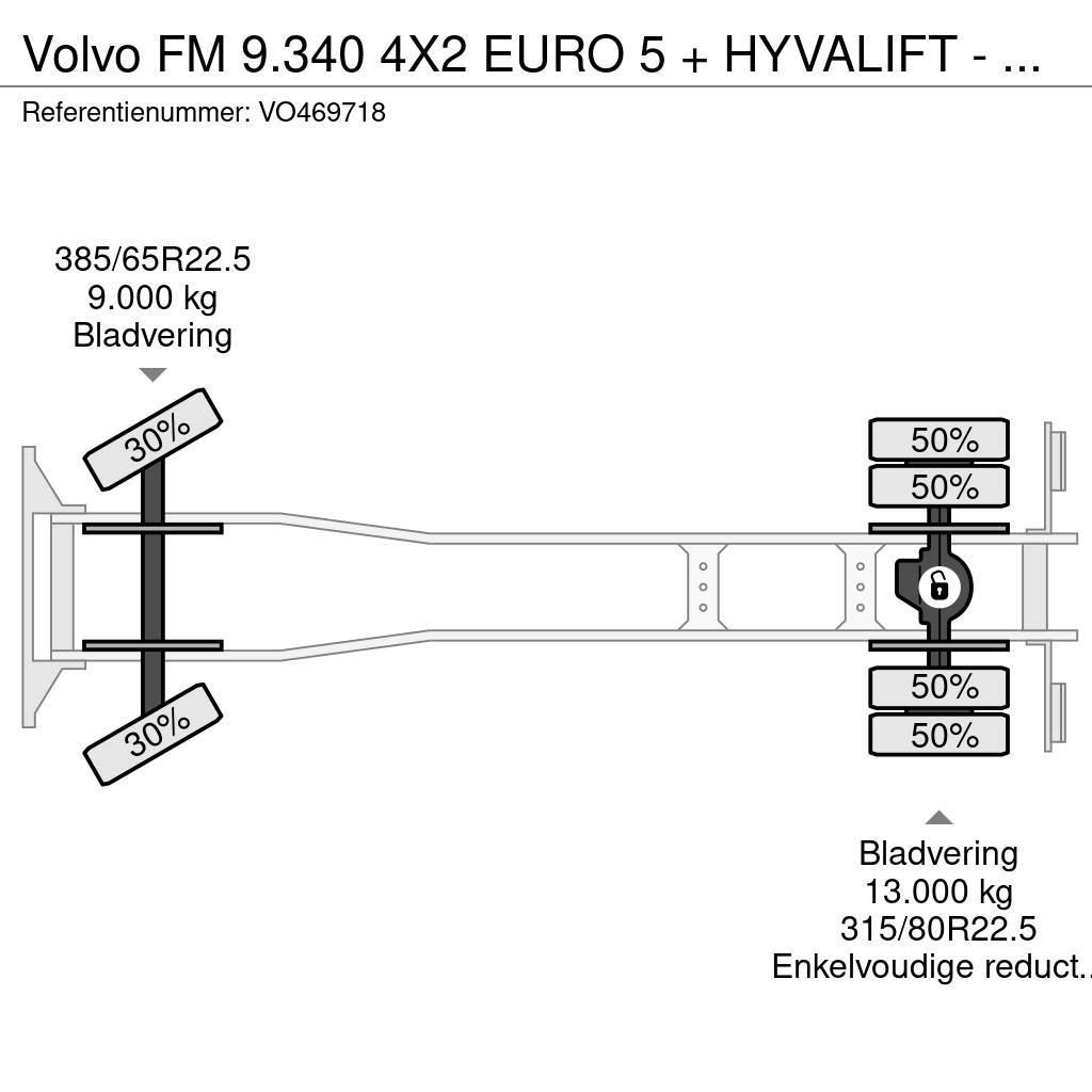 Volvo FM 9.340 4X2 EURO 5 + HYVALIFT - FULL STEEL SUSP. Kipplader