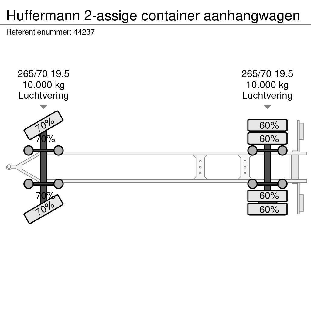 Hüffermann 2-assige container aanhangwagen Containeranhänger