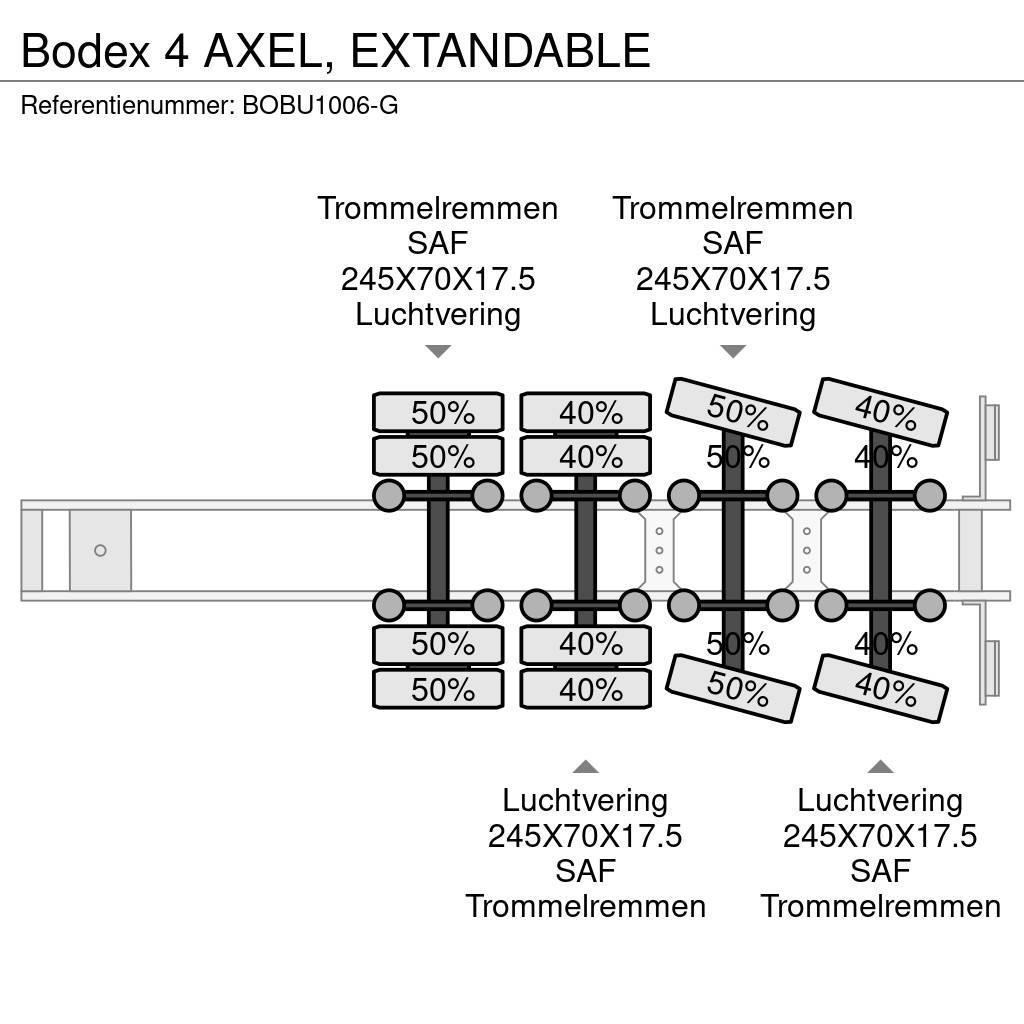 Bodex 4 AXEL,  EXTANDABLE Tieflader-Auflieger