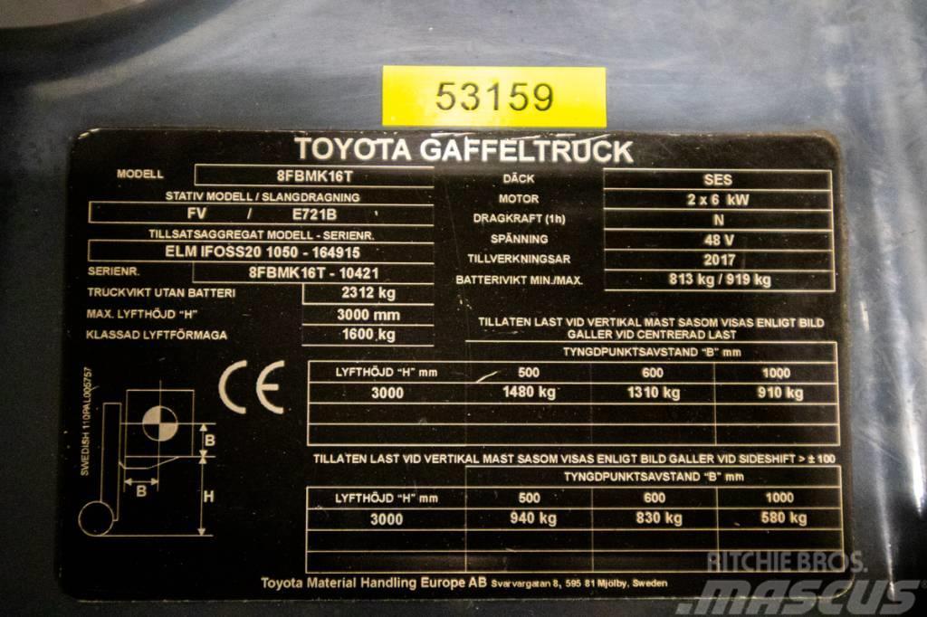Toyota 8FBMK16T, PRISSÄNKT, motviktstruck m låga timmar Elektro Stapler