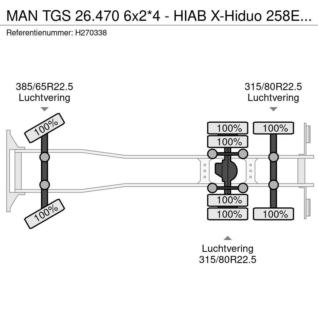 MAN TGS 26.470 6x2*4 - HIAB X-Hiduo 258E-7 Crane/Grua/ All-Terrain-Krane