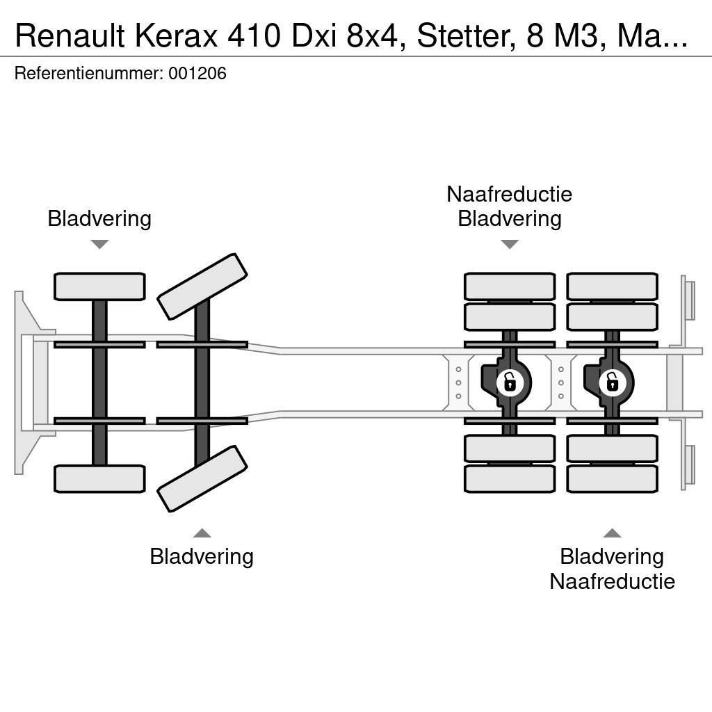 Renault Kerax 410 Dxi 8x4, Stetter, 8 M3, Manual, Steel Su Beton-Mischfahrzeuge