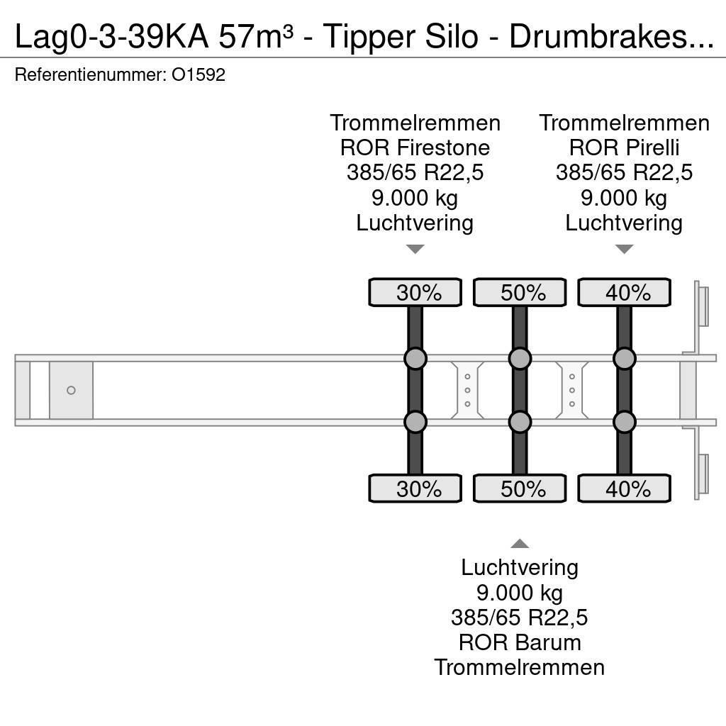 LAG 0-3-39KA 57m³ - Tipper Silo - Drumbrakes - Refurbi Tankauflieger