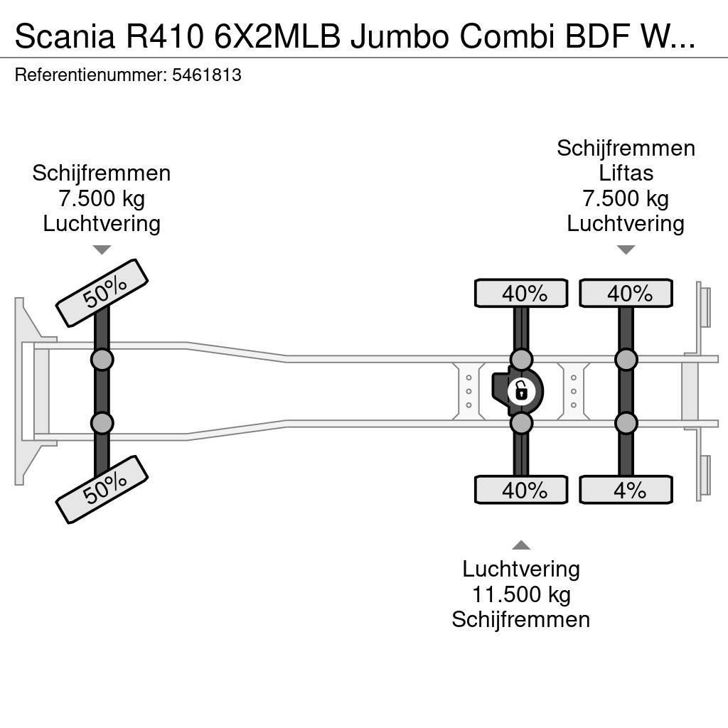 Scania R410 6X2MLB Jumbo Combi BDF Wechsel Hubdach Retard Kastenaufbau