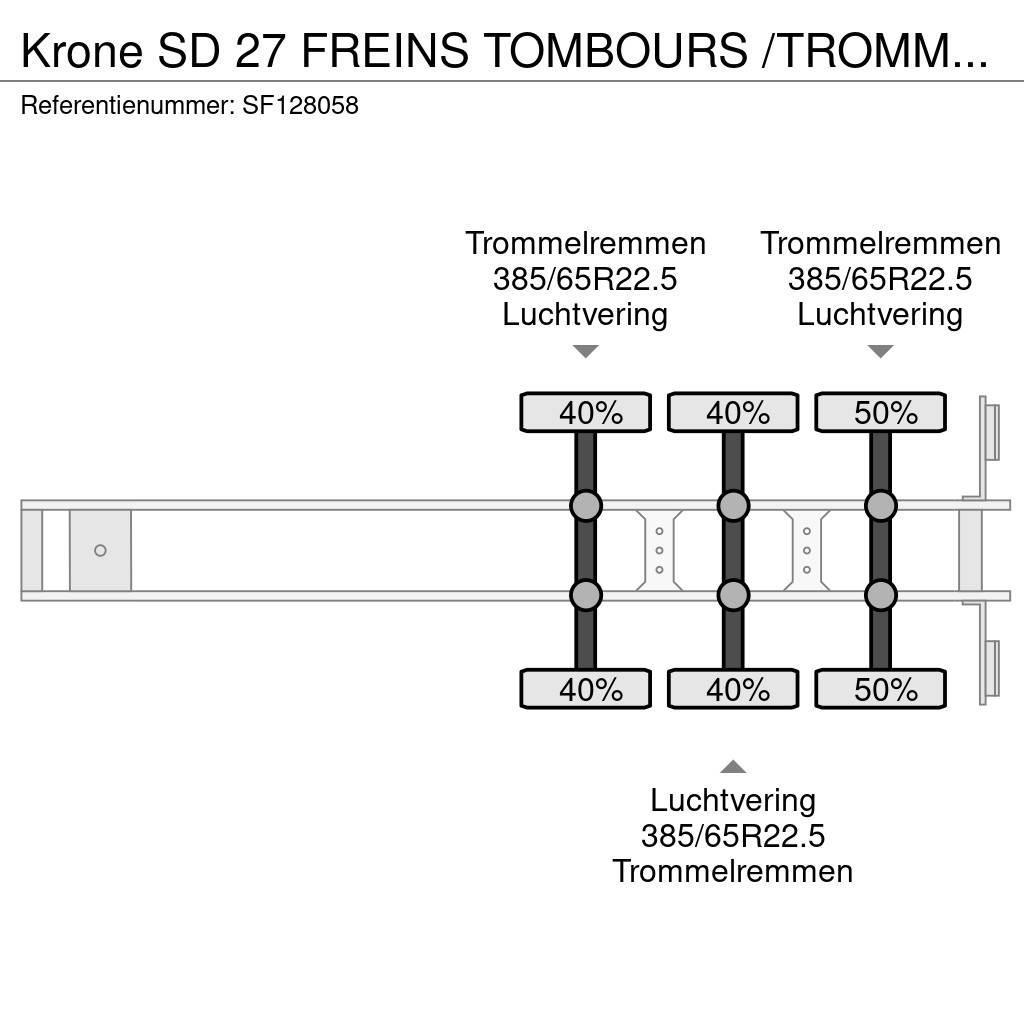 Krone SD 27 FREINS TOMBOURS /TROMMELREMMEN Pritschenauflieger