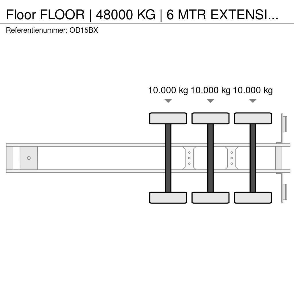 Floor | 48000 KG | 6 MTR EXTENSION | STEERING AXLE Pritschenauflieger