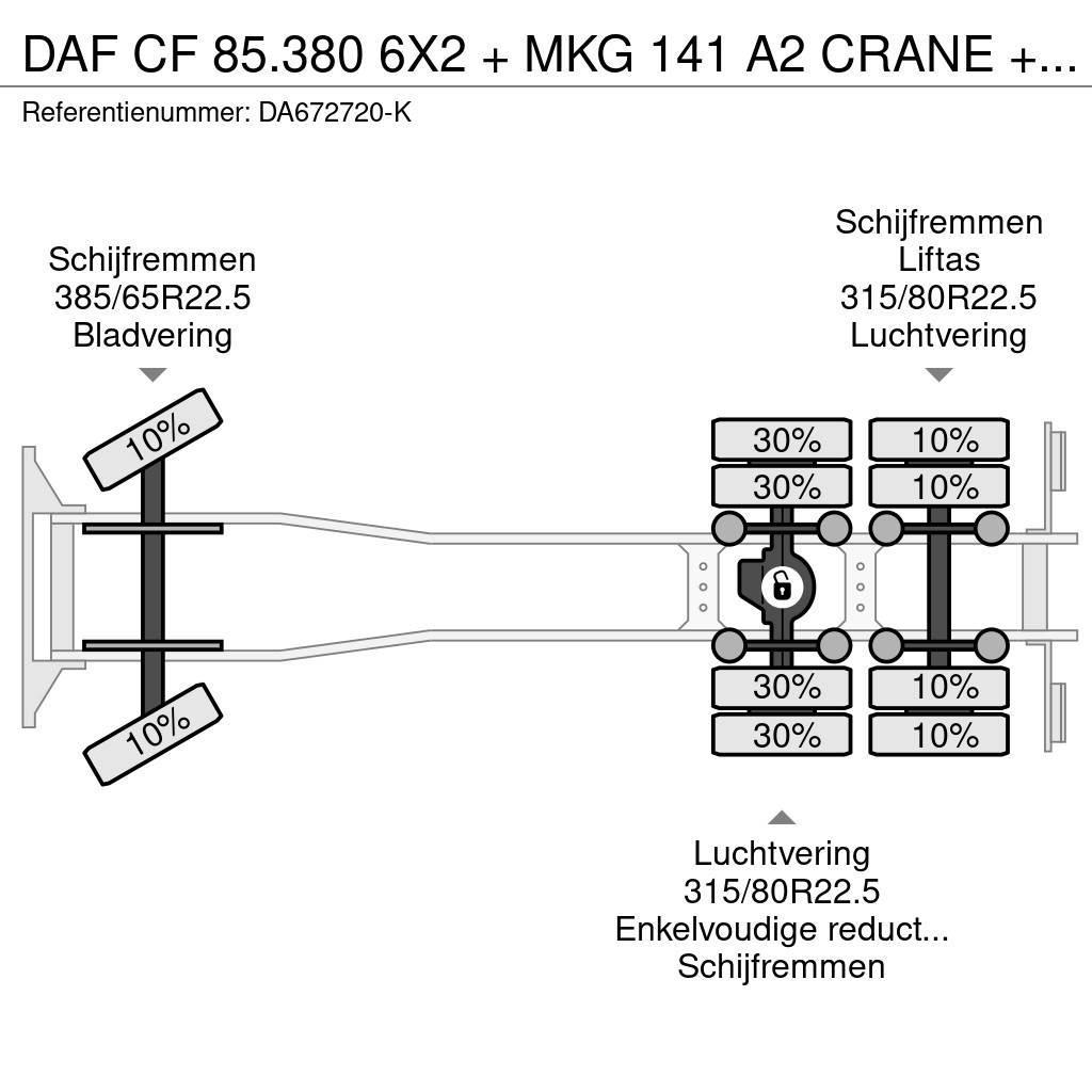 DAF CF 85.380 6X2 + MKG 141 A2 CRANE + 20 TON HOOKLIFT All-Terrain-Krane