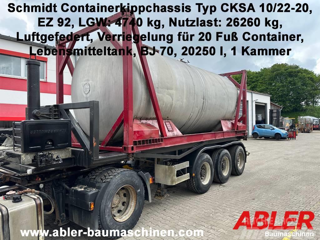 Schmidt CKSA 10/22-20 Containerkippchassis mit Tank Containerauflieger