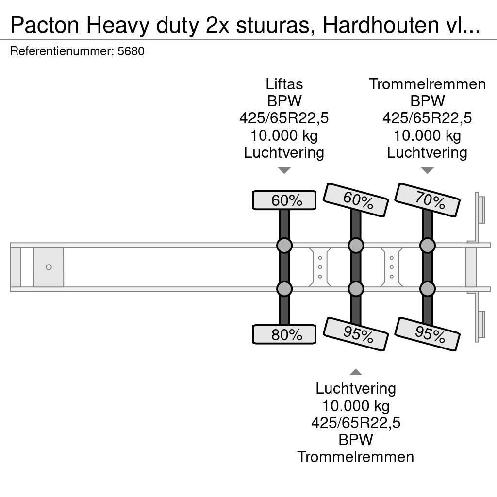 Pacton Heavy duty 2x stuuras, Hardhouten vloer, Ronggaten Pritschenauflieger