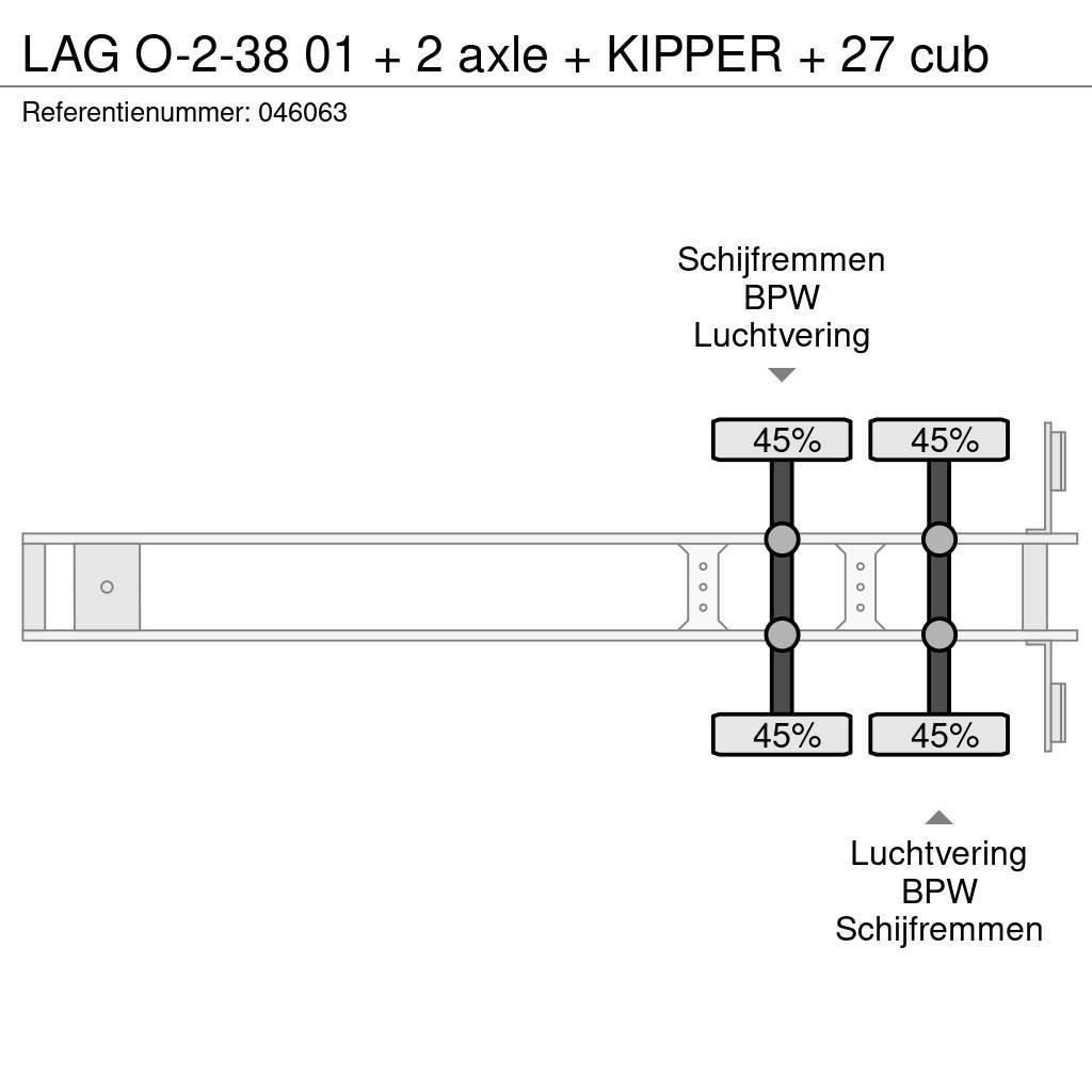 LAG O-2-38 01 + 2 axle + KIPPER + 27 cub Kippladerauflieger