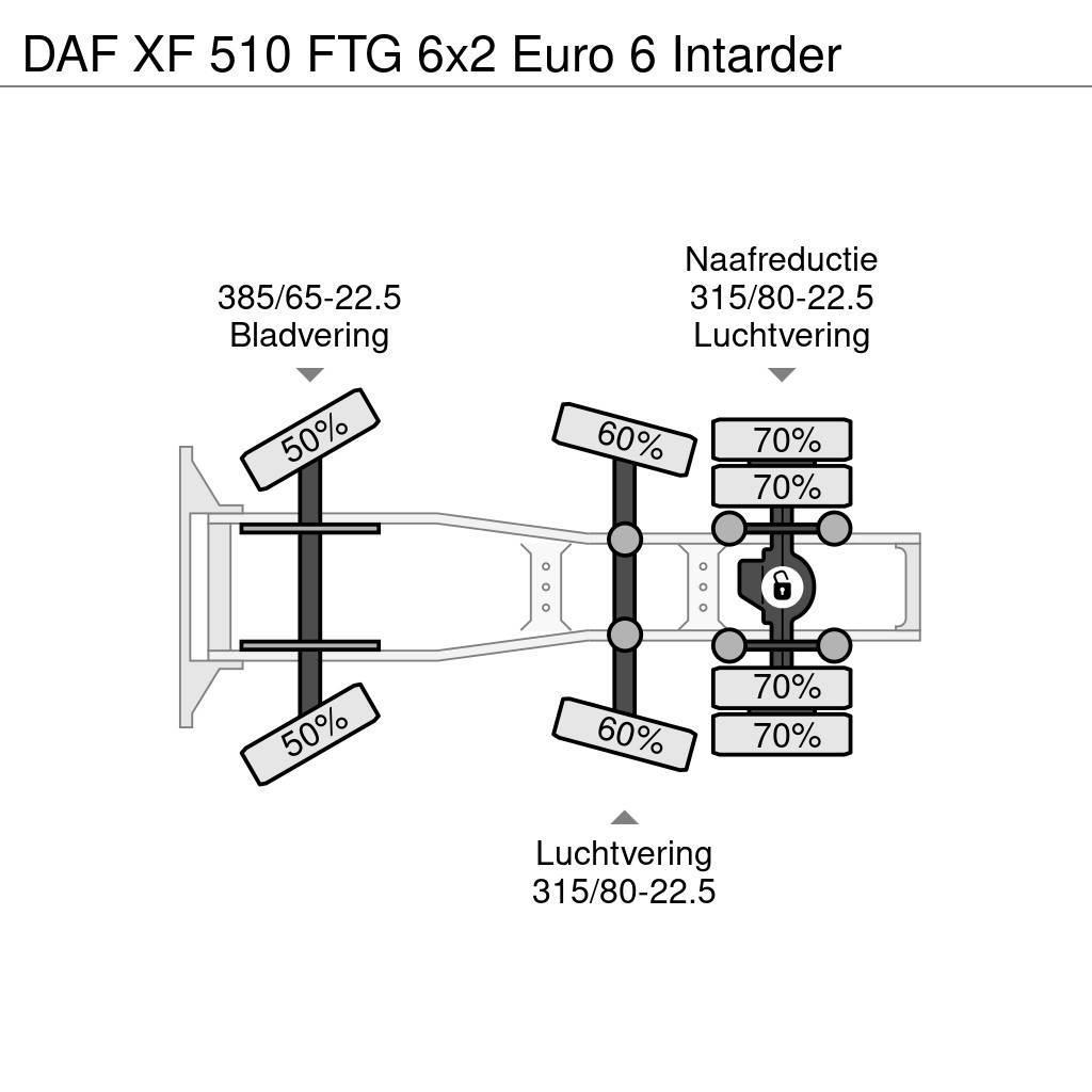 DAF XF 510 FTG 6x2 Euro 6 Intarder Sattelzugmaschinen