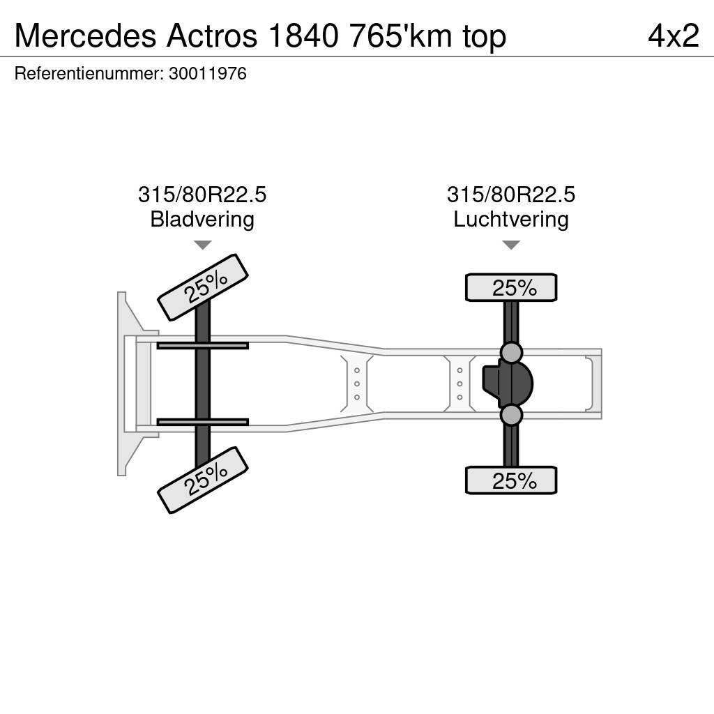 Mercedes-Benz Actros 1840 765'km top Sattelzugmaschinen