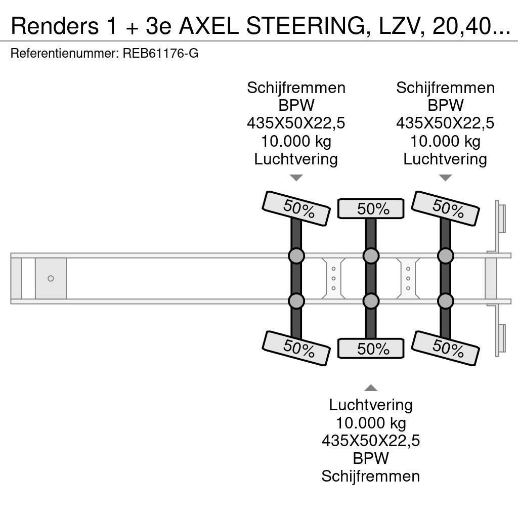 Renders 1 + 3e AXEL STEERING, LZV, 20,40,45 FT Containerauflieger