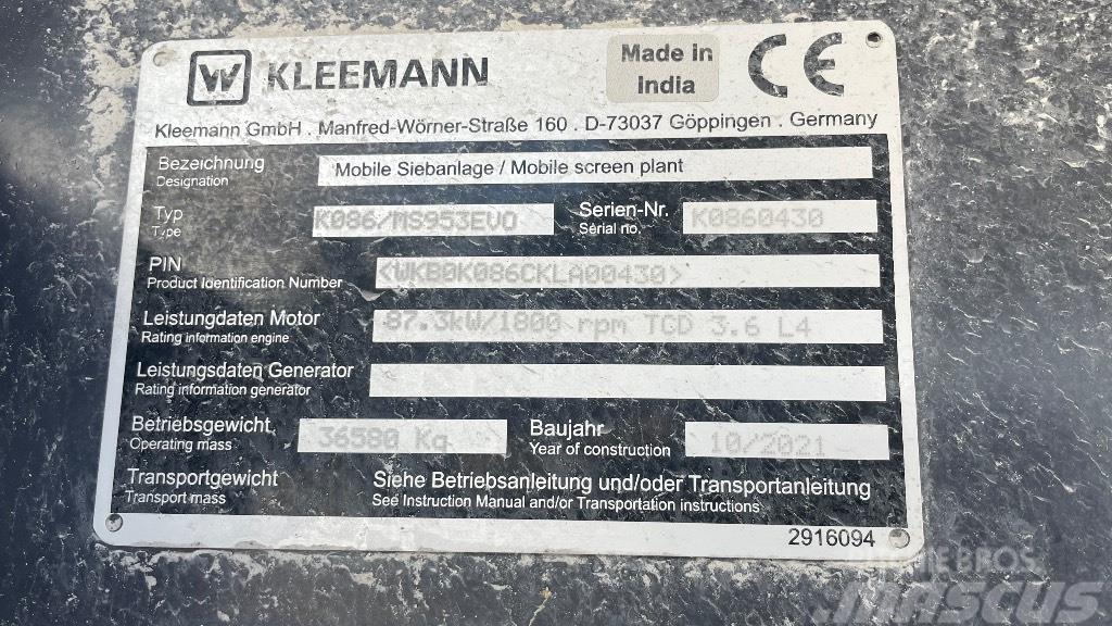 Kleemann 953 Sieb- und Brechanlagen