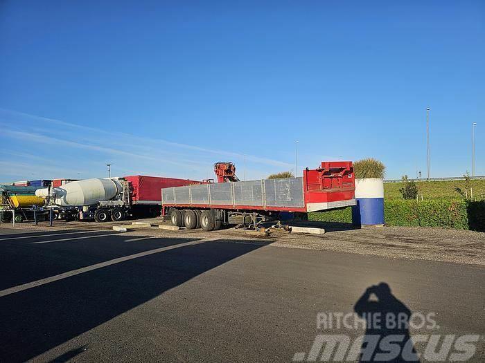 Floor Flo 17-30-N | 3 axle brix trailer with krane | ste Pritschenauflieger