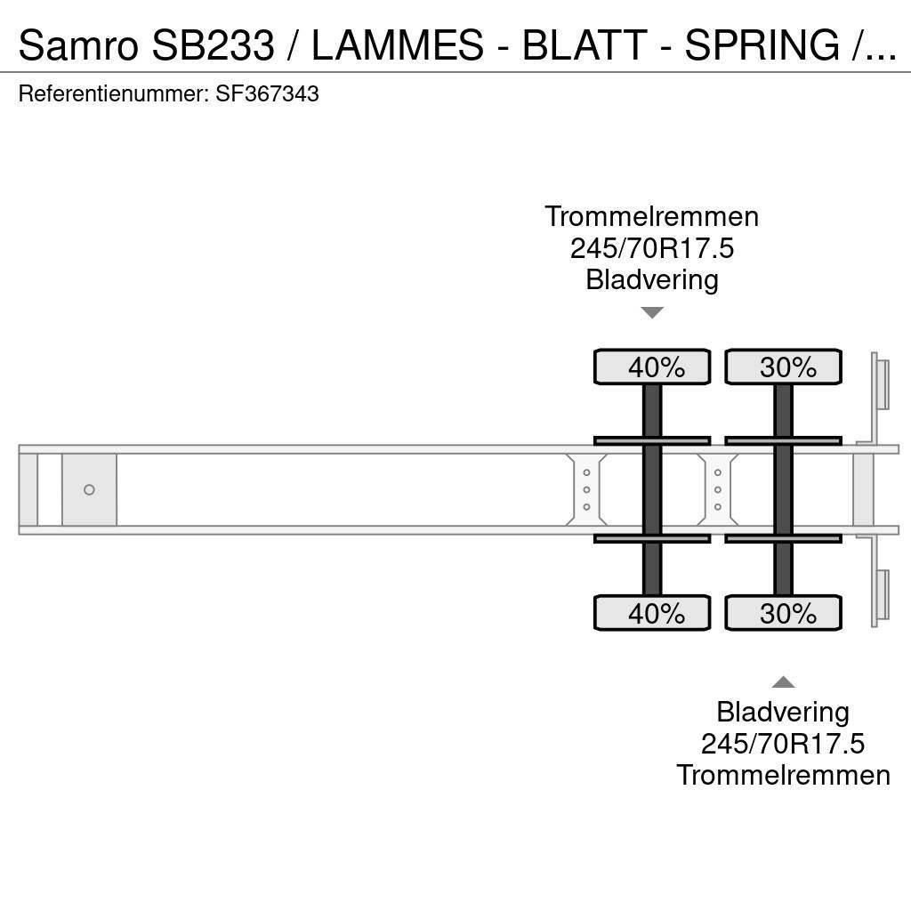 Samro SB233 / LAMMES - BLATT - SPRING / 8 WIELEN Tieflader-Auflieger