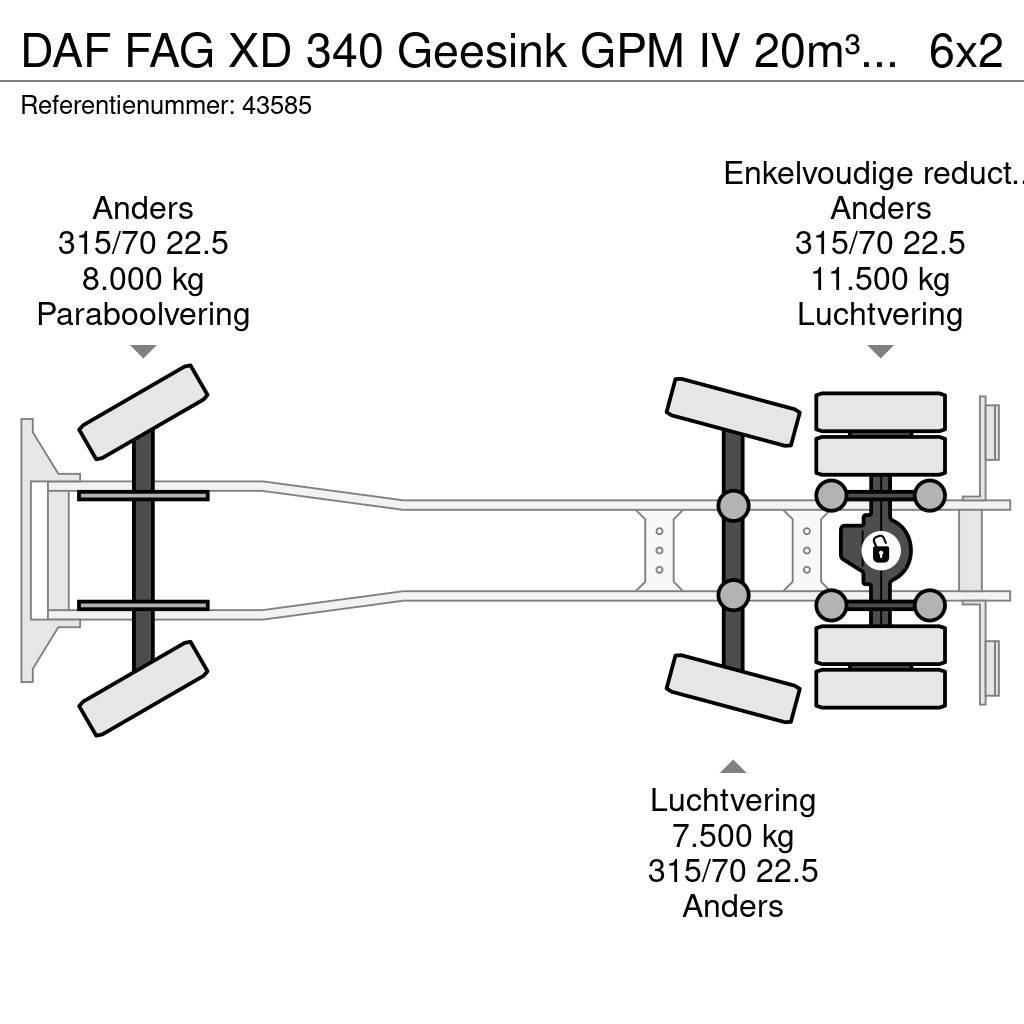 DAF FAG XD 340 Geesink GPM IV 20m³ GEC Welvaarts weigh Müllwagen