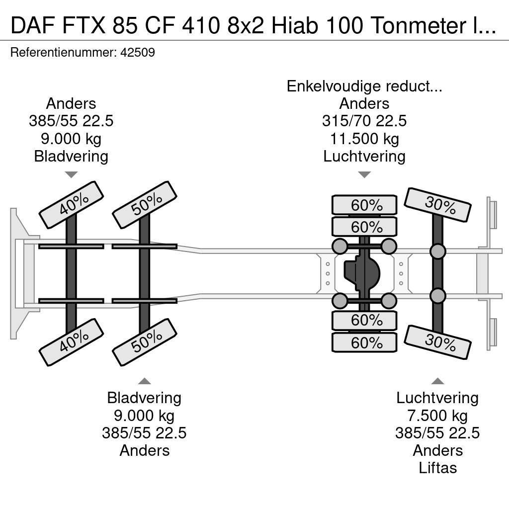DAF FTX 85 CF 410 8x2 Hiab 100 Tonmeter laadkraan + Fl All-Terrain-Krane
