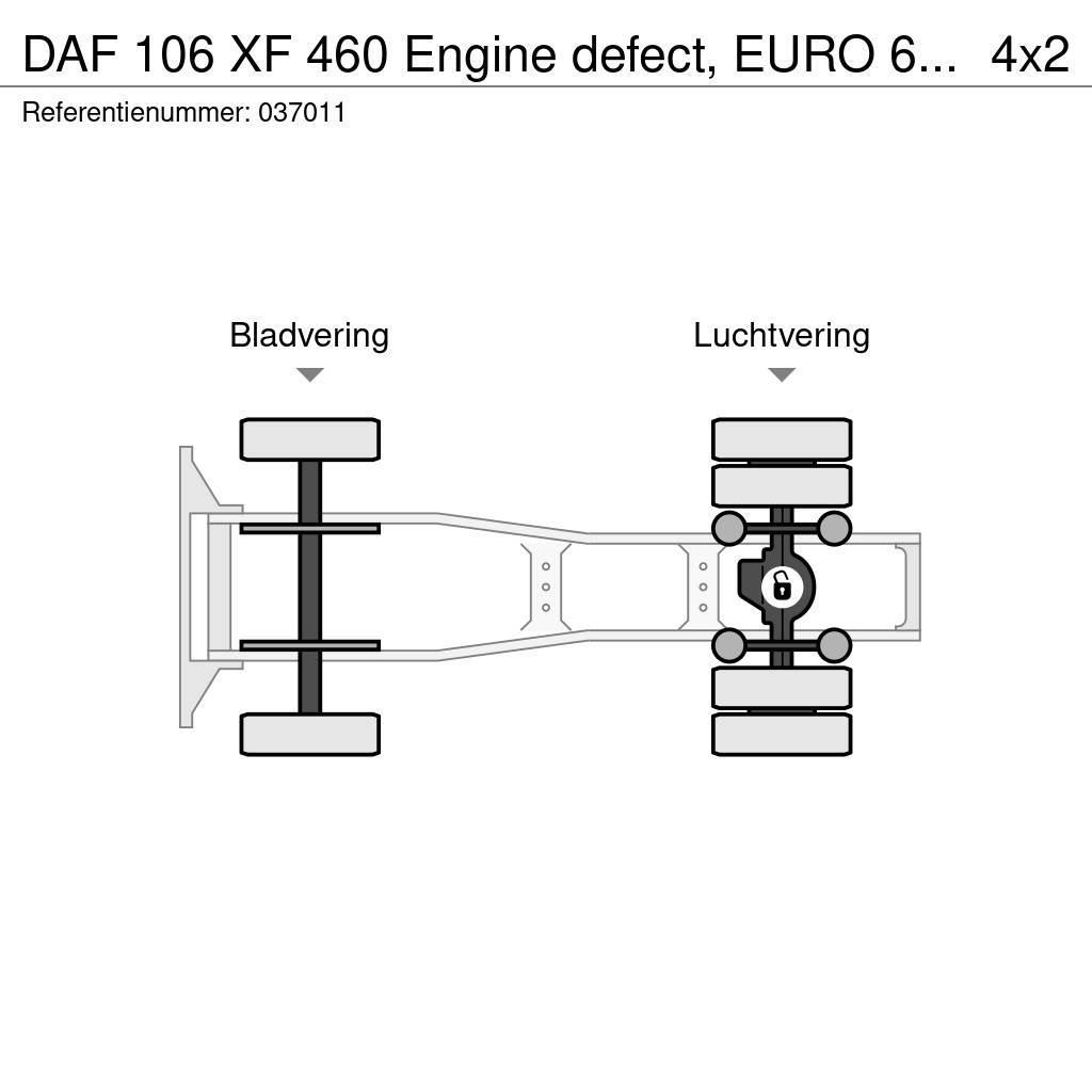 DAF 106 XF 460 Engine defect, EURO 6, Standairco Sattelzugmaschinen