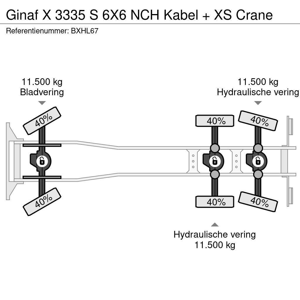 Ginaf X 3335 S 6X6 NCH Kabel + XS Crane Abrollkipper