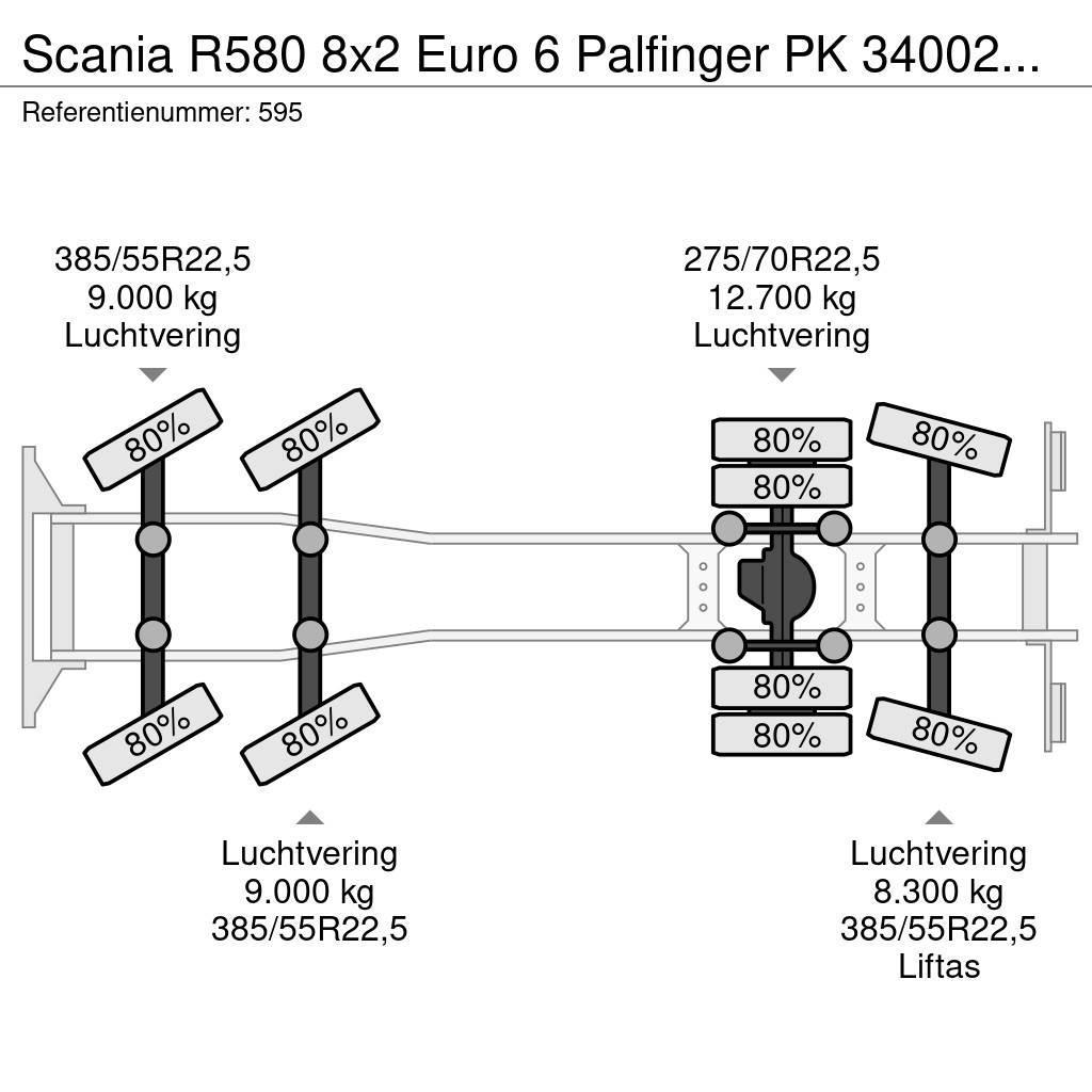 Scania R580 8x2 Euro 6 Palfinger PK 34002-SHF 7 x Hydr. W All-Terrain-Krane