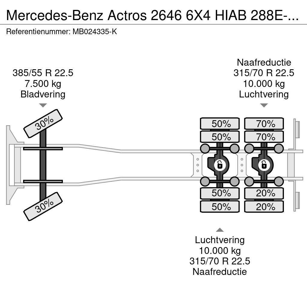 Mercedes-Benz Actros 2646 6X4 HIAB 288E-6 HiPro + FLYJIB 70X + R All-Terrain-Krane