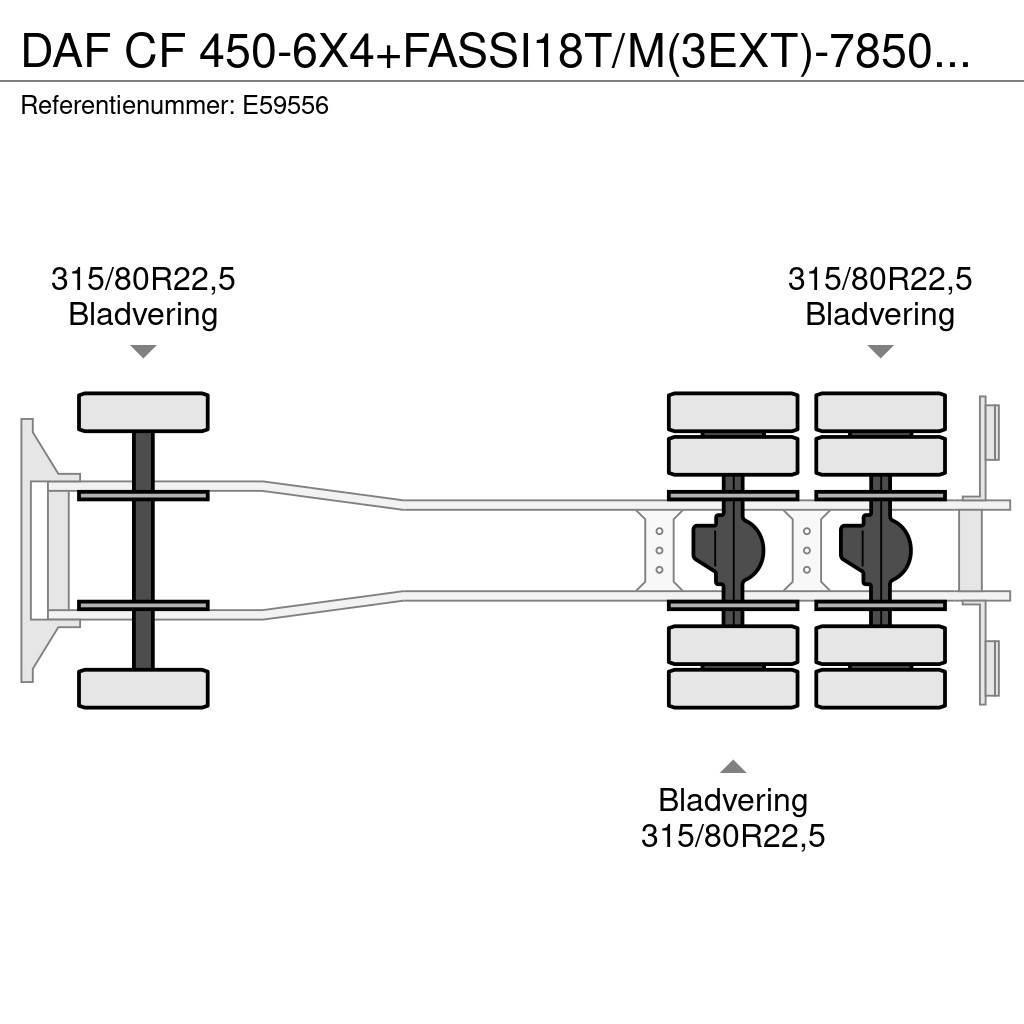 DAF CF 450-6X4+FASSI18T/M(3EXT)-78500KM Pritschenwagen/Pritschenwagen mit Seitenklappe