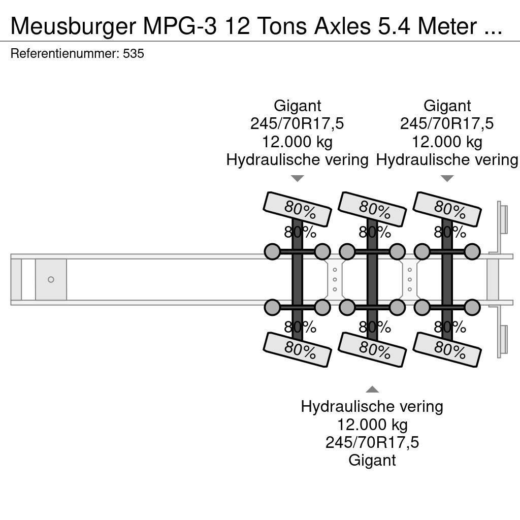 Meusburger MPG-3 12 Tons Axles 5.4 Meter extand. 4 Meter Exte Tieflader-Auflieger