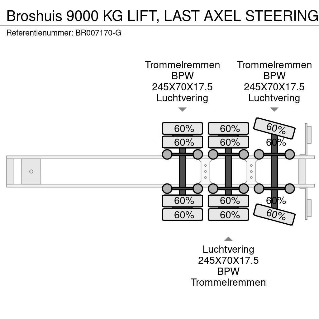 Broshuis 9000 KG LIFT, LAST AXEL STEERING Tieflader-Auflieger