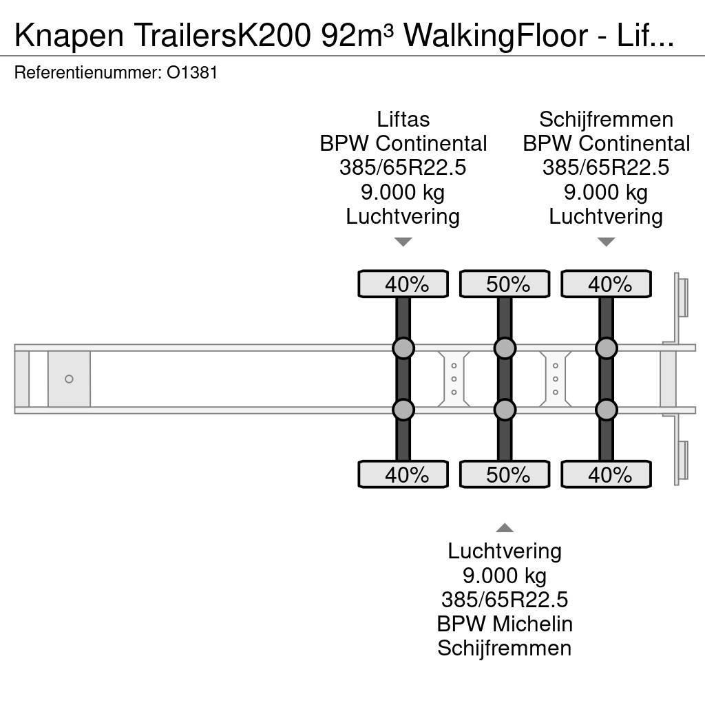 Knapen Trailers K200 92m³ WalkingFloor - LiftAs - Schijfr Schubbodenauflieger