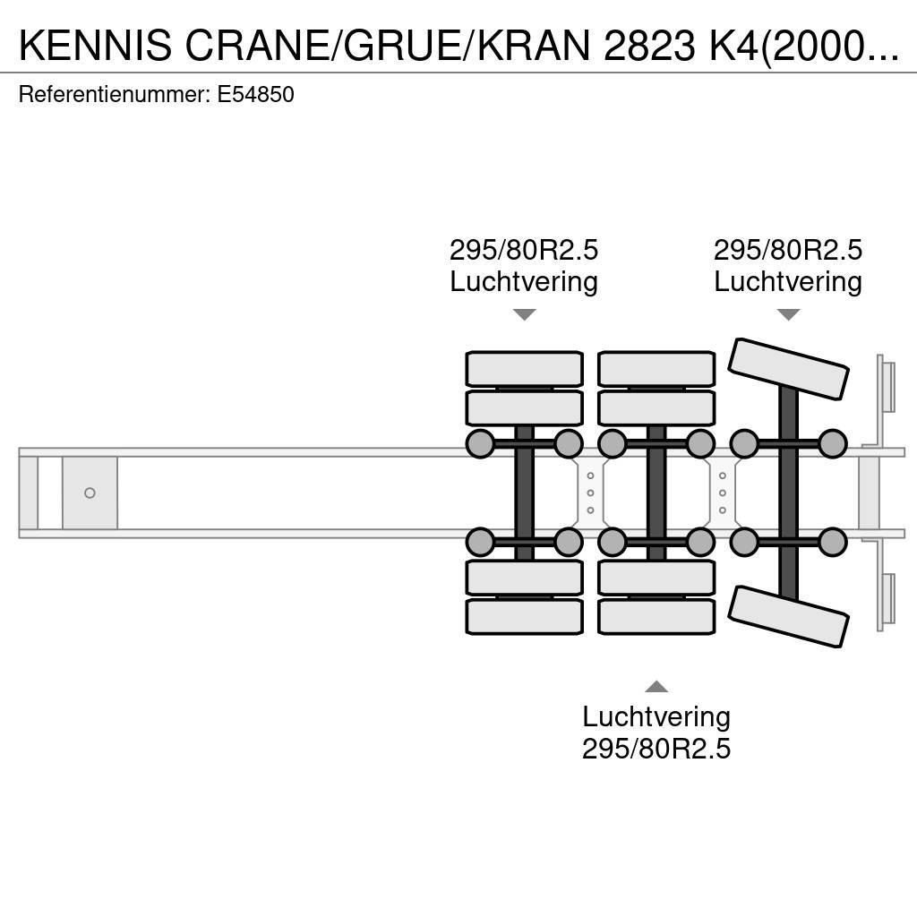 Kennis CRANE/GRUE/KRAN 2823 K4(2000)+JIB+MOTEUR AUX. Pritschenauflieger