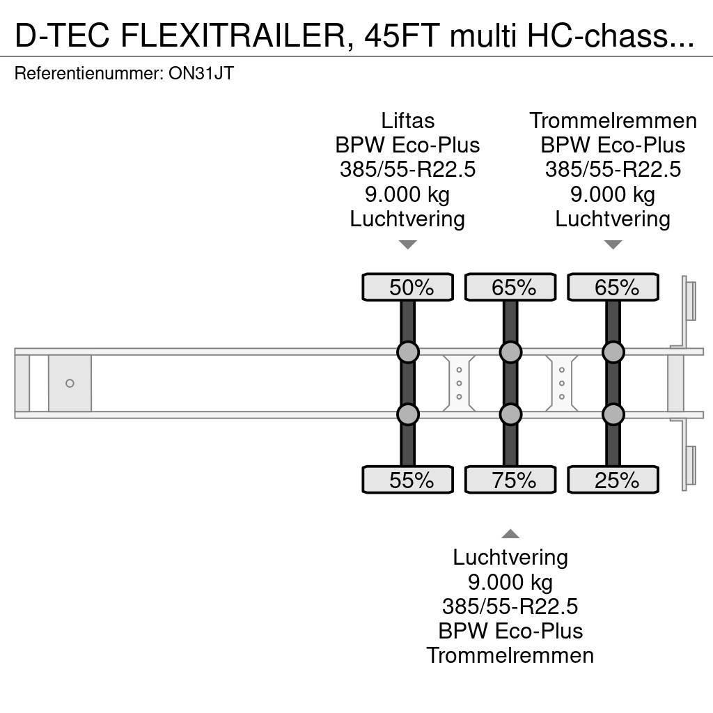 D-tec FLEXITRAILER, 45FT multi HC-chassis, ADR (EX/II, E Containerauflieger
