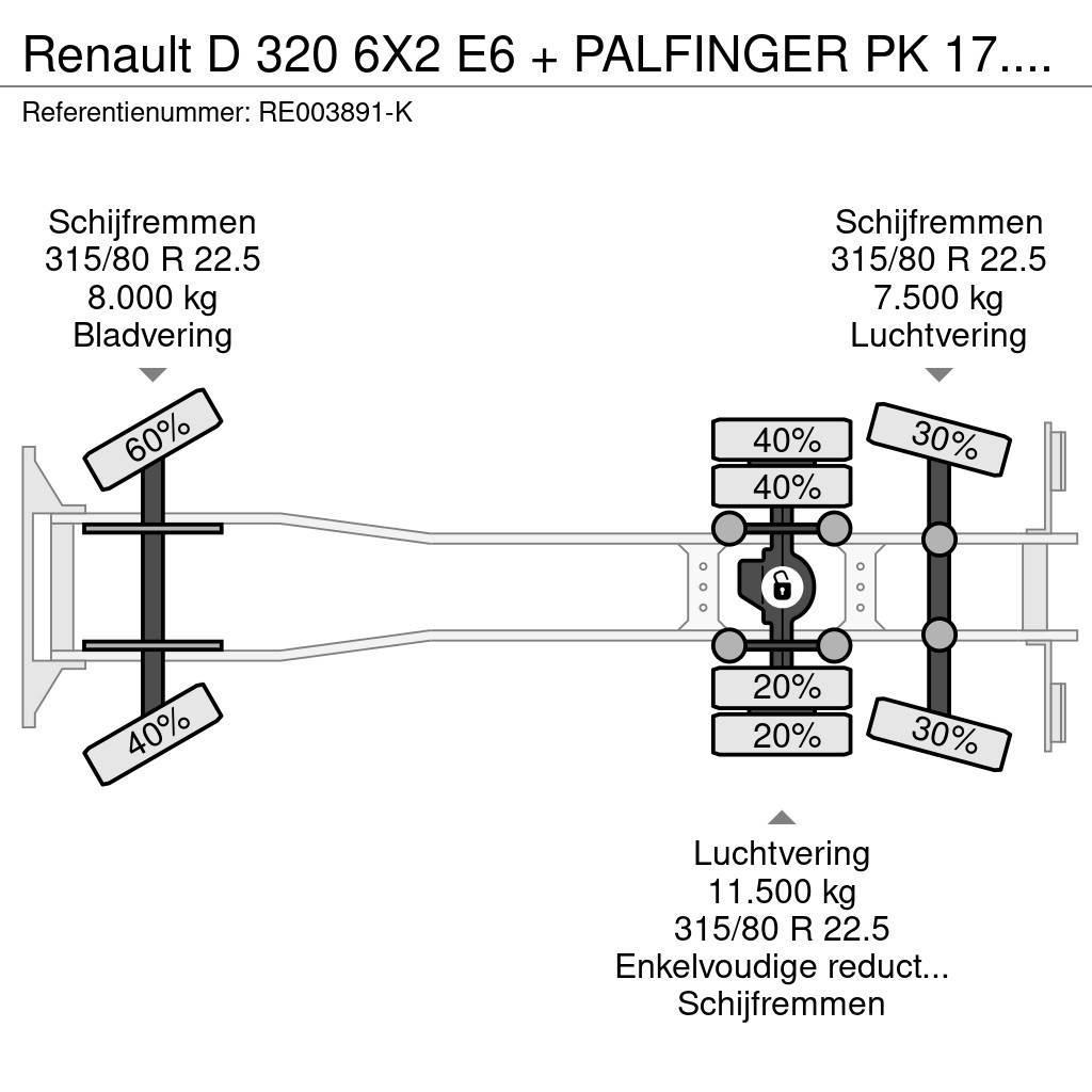 Renault D 320 6X2 E6 + PALFINGER PK 17.001 + REMOTE All-Terrain-Krane