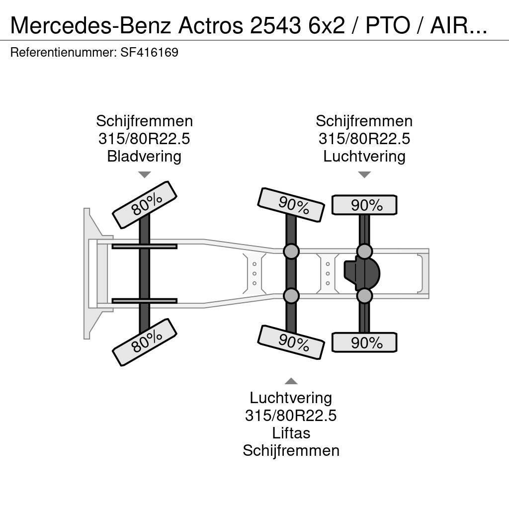 Mercedes-Benz Actros 2543 6x2 / PTO / AIRCO / EURO 6 Sattelzugmaschinen
