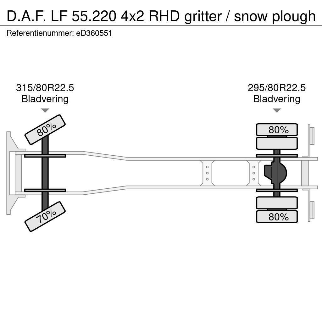 DAF LF 55.220 4x2 RHD gritter / snow plough Saug- und Druckwagen