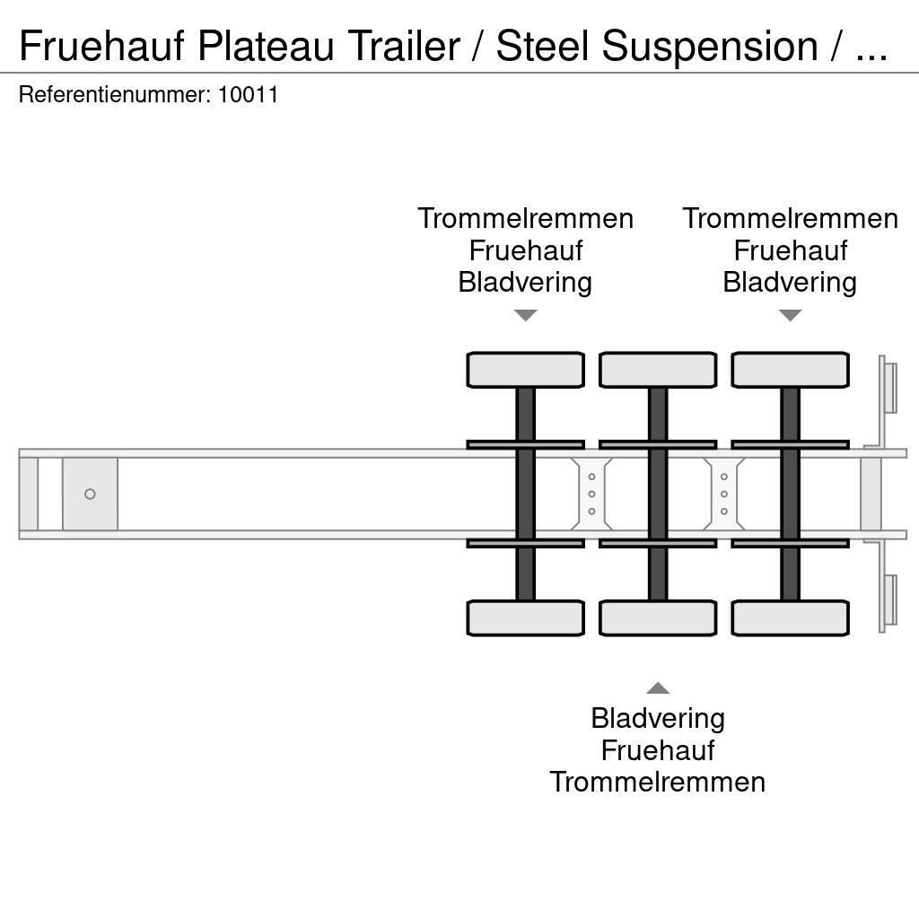 Fruehauf Plateau Trailer / Steel Suspension / Twist-Locks Containerauflieger