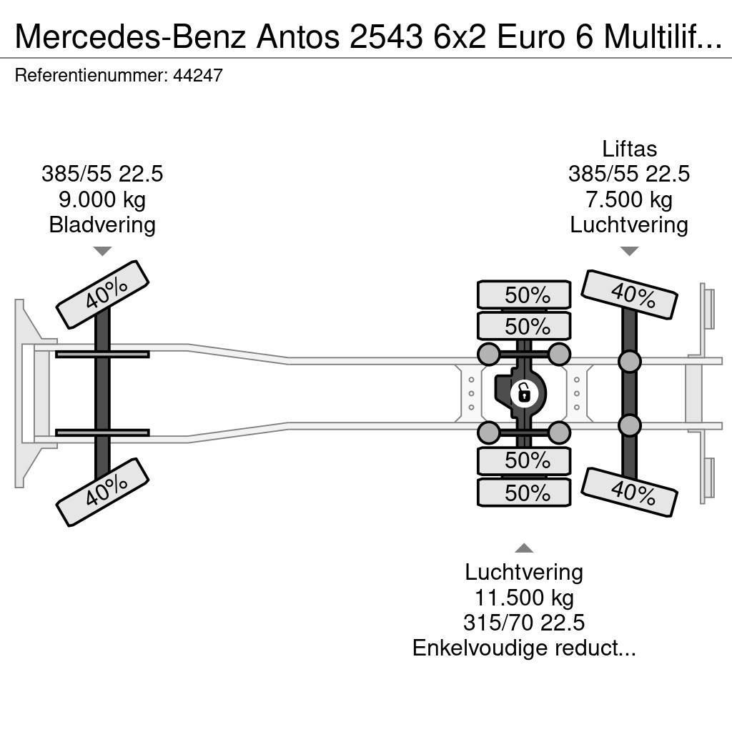 Mercedes-Benz Antos 2543 6x2 Euro 6 Multilift 26 Ton haakarmsyst Abrollkipper