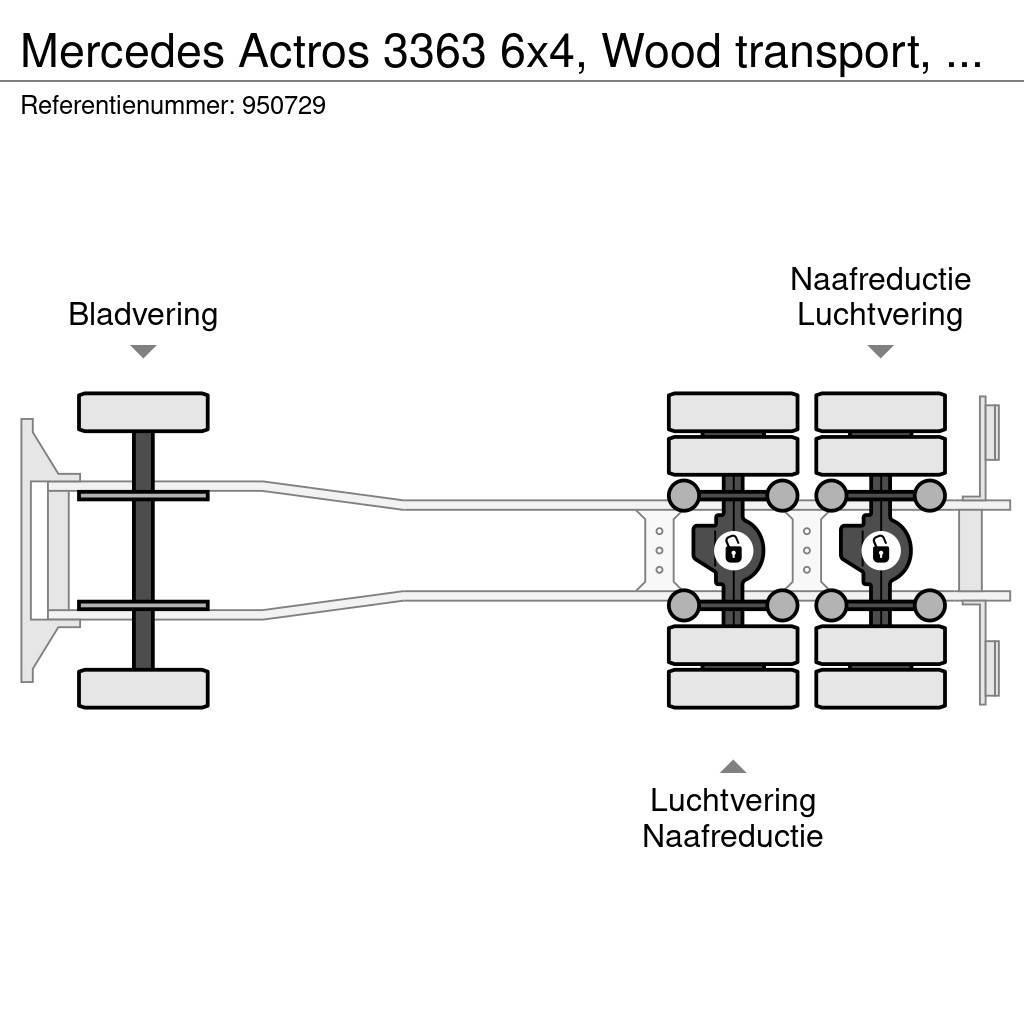 Mercedes-Benz Actros 3363 6x4, Wood transport, Retarder, Palfing Holzfahrzeuge