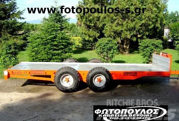  Fotopoulos Πλατφόρμα, καρότσα χαμηλή με 2 Autotransport-Anhänger