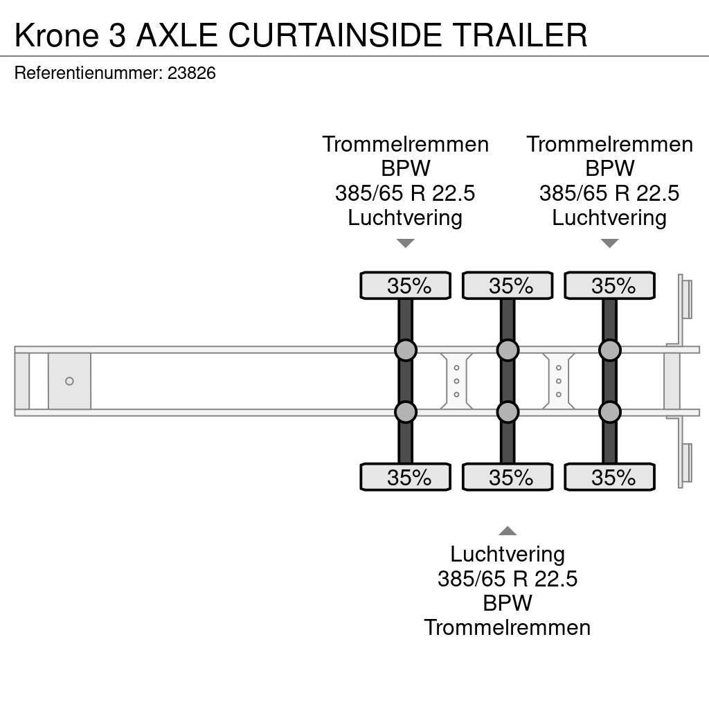 Krone 3 AXLE CURTAINSIDE TRAILER Curtainsiderauflieger